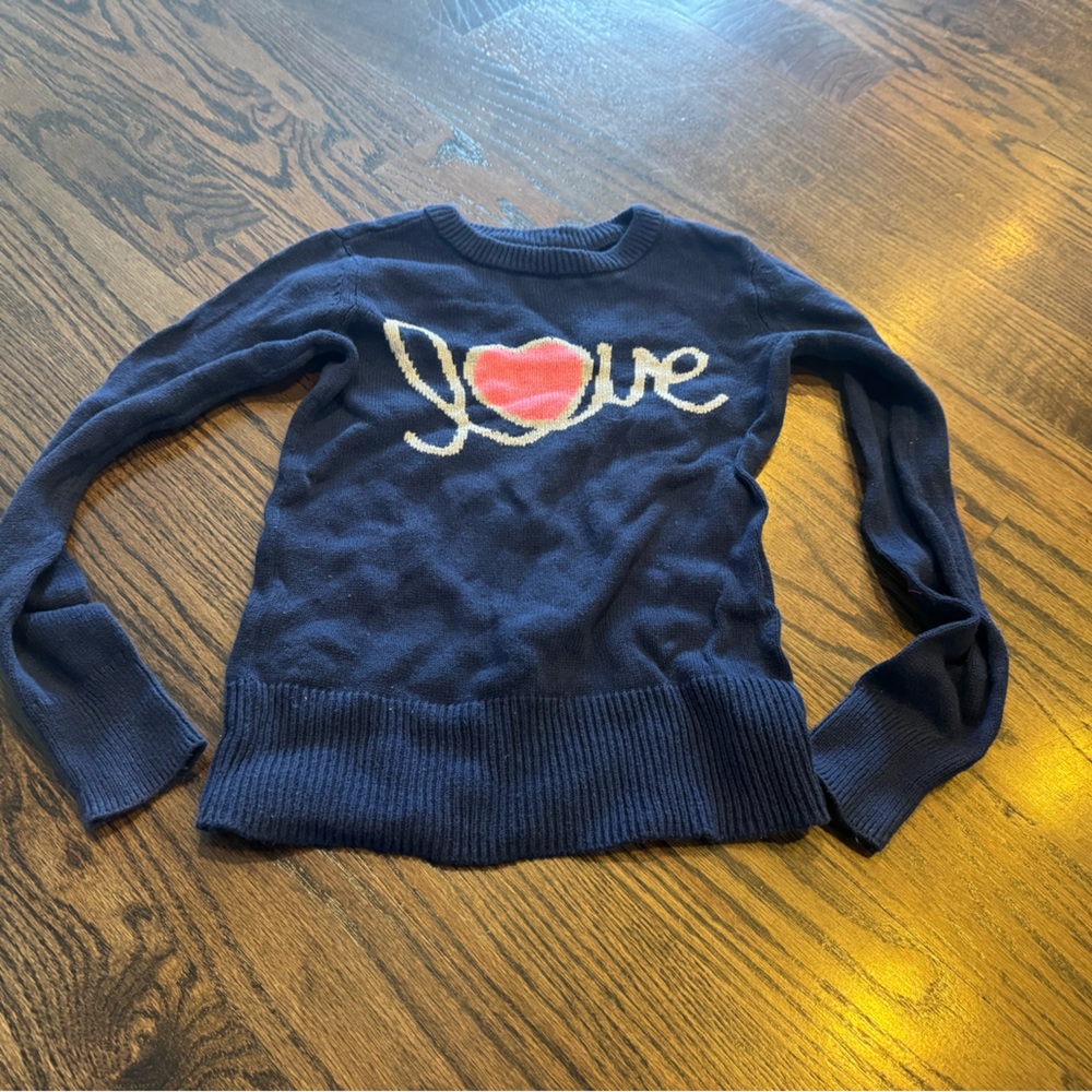 GAP Navy and Pink Love Sweater